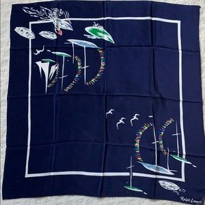 Vintage Ralph Lauren Silk Sailboats scarf